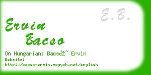 ervin bacso business card